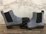 Christian Louboutin Spike High Boots Grey Suede