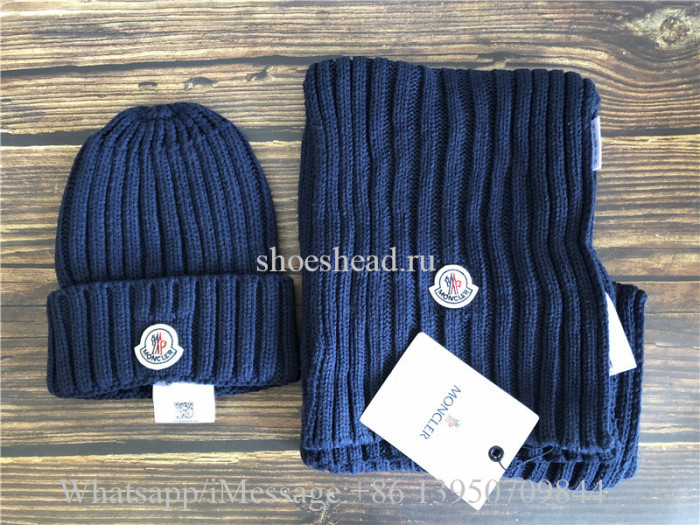 Moncler Blue Sweater Hat & Scarf