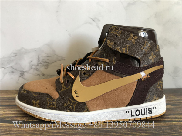 Off White x Air Jordan 1 Louis Vuitton Brown