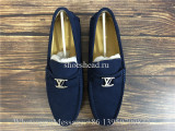 Louis Vuitton Classic Hockenheim moccasin Shoes Navy Blue Suede