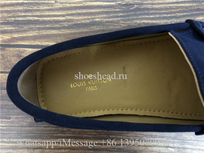 Louis Vuitton Classic Hockenheim moccasin Shoes Navy Blue Suede