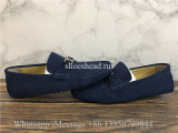 Louis Vuitton Classic Hockenheim moccasin Shoes Navy Blue Suede