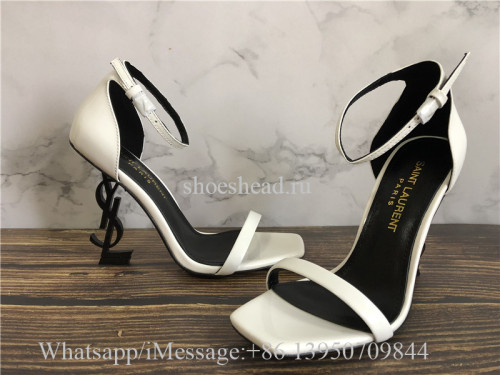 YSL Saint Laurent Opyum High Heels Sandals White