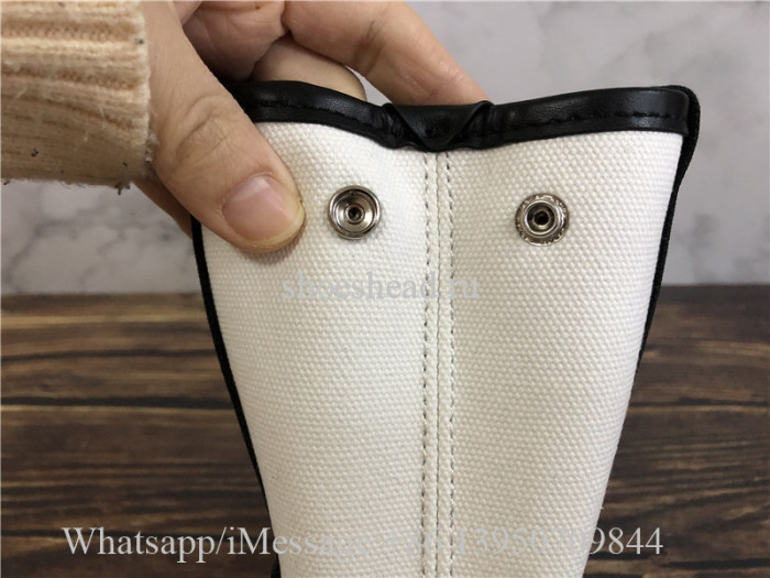 Original Balenciaga Cabas Small Leather-Trimmed Canvas Tote Bag 25CM