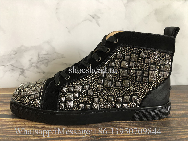 Christian Louboutin Spike Flat High Top Sneaker Studs