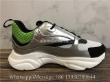 Dior Homme B22 Sneaker Green Technical Knit Silver-Tone Black Calfkin