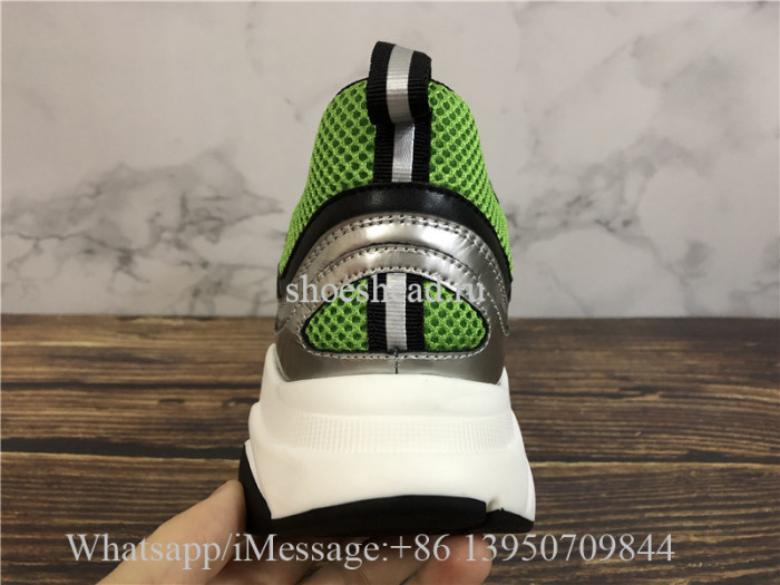 Dior Homme B22 Sneaker Green Technical Knit Silver-Tone Black Calfkin