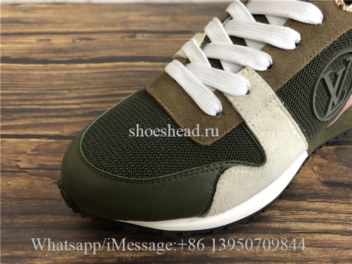 Louis Vuitton Run Away Low Top Sneaker Pink Green Suede