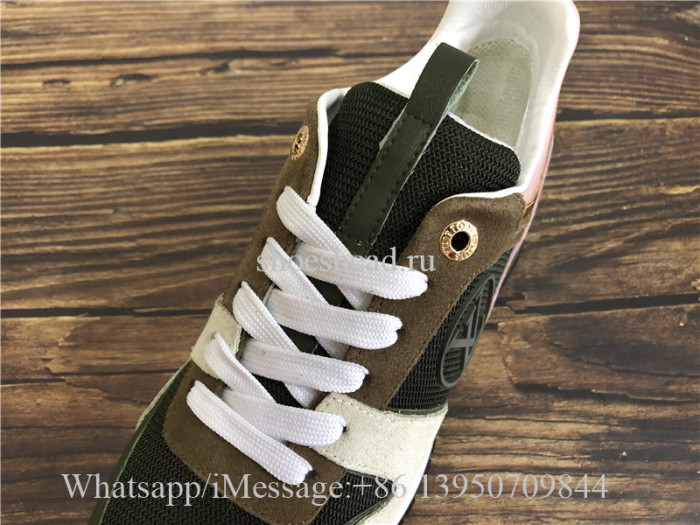 Louis Vuitton Run Away Low Top Sneaker Pink Green Suede