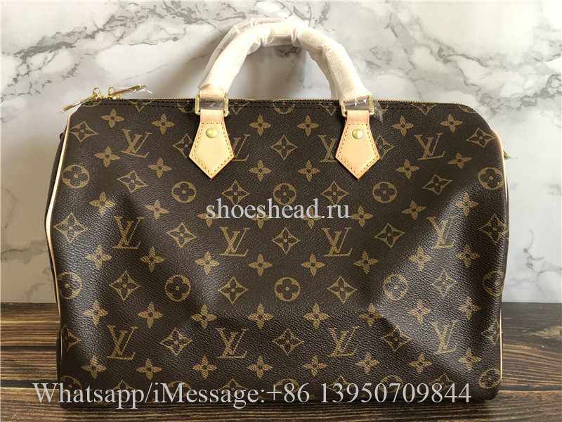 Original Louis Vuitton Speedy Leather 30CM Brown LV Bag
