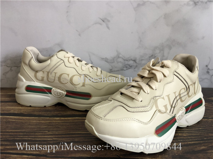 Gucci Rhyton Vintage Gucci Logo Leather Sneaker