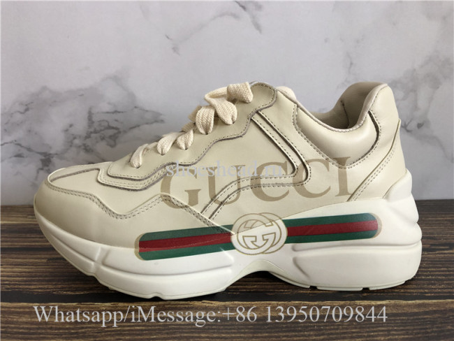Gucci Rhyton Vintage Gucci Logo Leather Sneaker