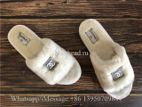 Chanle White Fur Slides