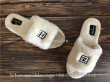 Chanel White Fur Slipper