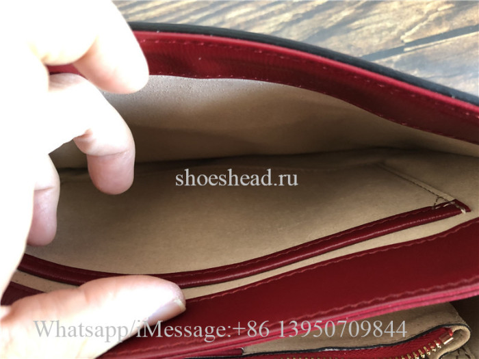 Original Gucci 1955 Horsebit GG Supreme Red Shoulder Bag