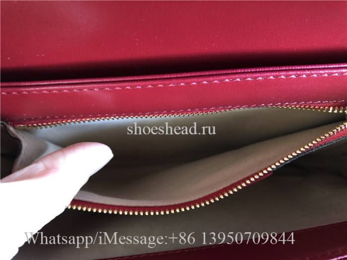 Original Gucci 1955 Horsebit GG Supreme Red Shoulder Bag