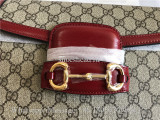 Original Gucci 1955 Horsebit GG Supreme Red Shoulder Bag