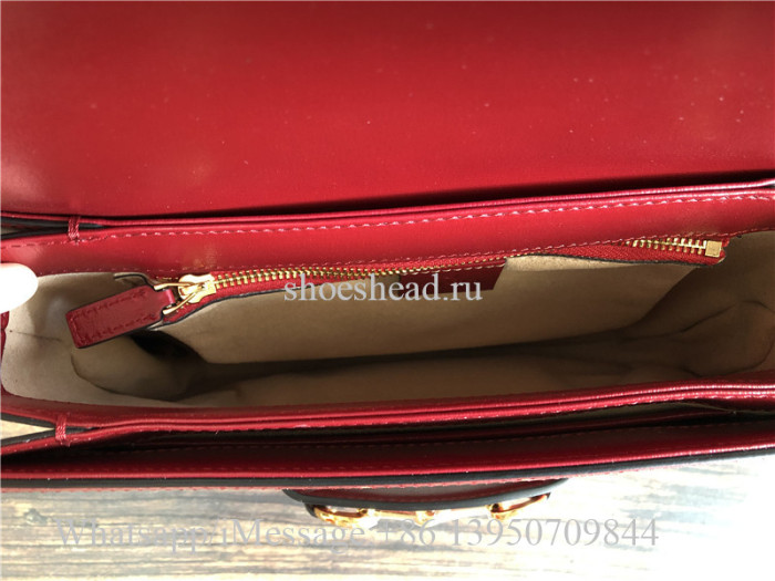 Original Gucci 1955 Horsebit GG Supreme Red Shoulder Bag