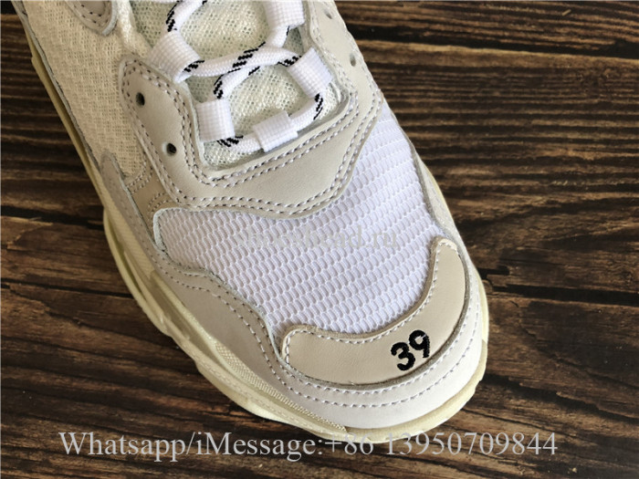 (Grey Box)Balenciaga Triple S Cream White Sneaker