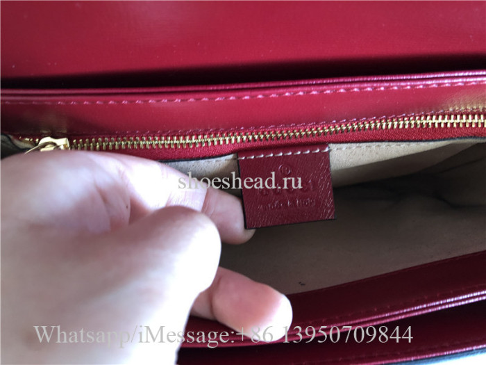 Original Gucci 1955 Horsebit GG Supreme Red Shoulder Bag