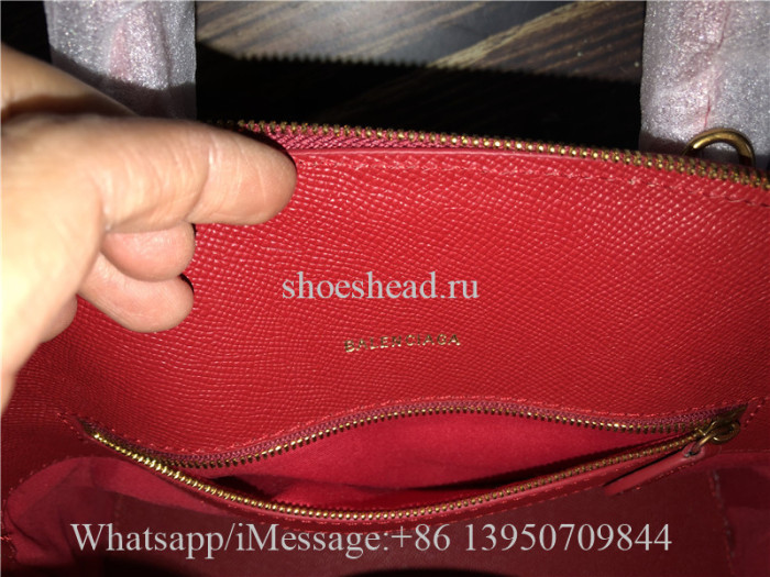 Original Balenciaga Ville Top Handle XXS Calfskin Bag Red