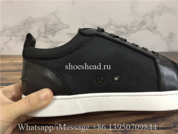Christian Louboutin Flat Low Top Sneaker Black White