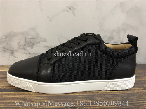 Christian Louboutin Flat Low Top Sneaker Black White