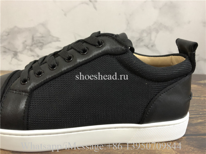 Christian Louboutin Flat Low Top Sneaker Black White