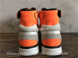 Chanel White Orange CC Logo High Top Sneaker