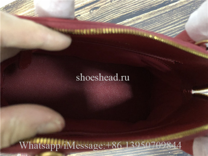 Original Balenciaga Ville Top Handle XXS Calfskin Bag Red