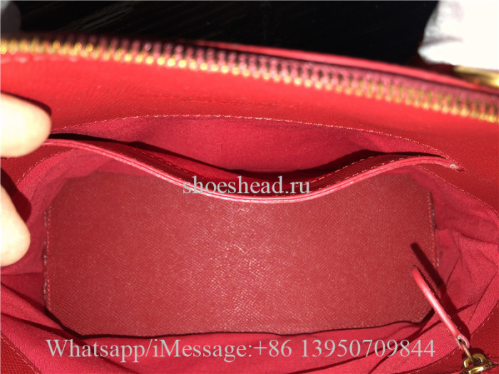 Original Balenciaga Ville Top Handle XXS Calfskin Bag Red