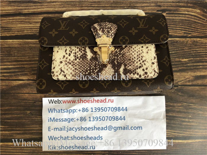 Original Quality Louis Vuitton Monogram Python leather Victoire Chain Bag N92961