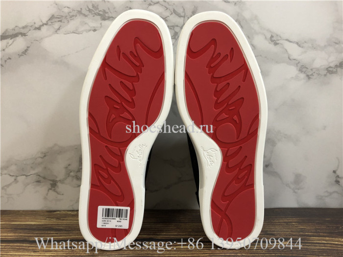 Christian Louboutin Flat Low Top Sneaker Black White