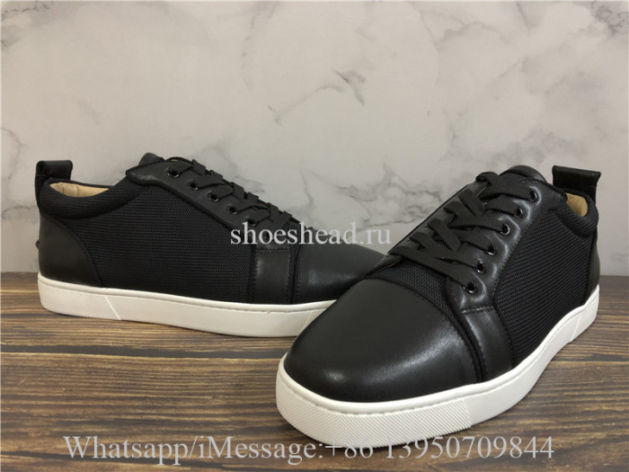 Christian Louboutin Flat Low Top Sneaker Black White