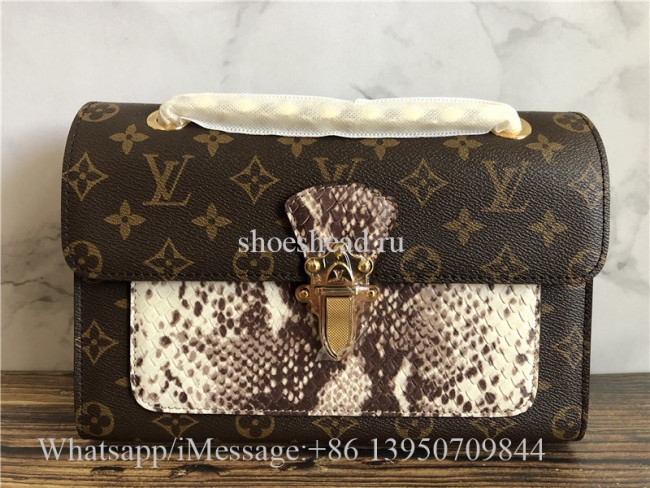 Original Quality Louis Vuitton Monogram Python leather Victoire Chain Bag N92961