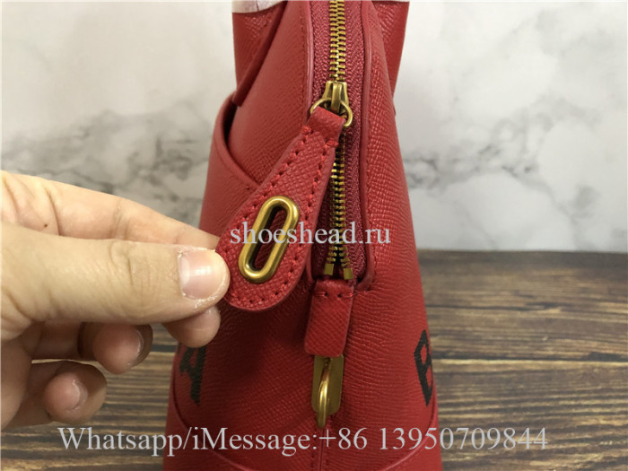 Original Balenciaga Ville Top Handle XXS Calfskin Bag Red