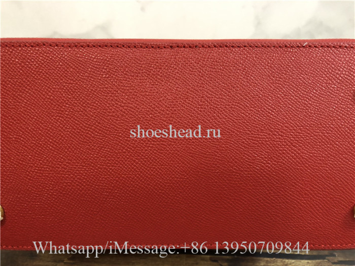 Original Balenciaga Ville Top Handle XXS Calfskin Bag Red
