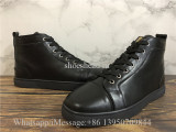 Christian Louboutin Flat High Top Sneaker Black Leather