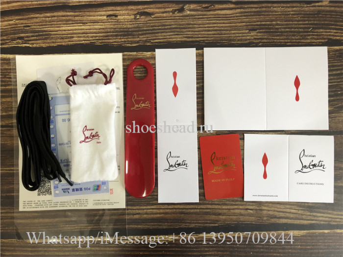 Christian Louboutin Flat High Top Sneaker Black Leather