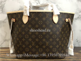 Original Louis Vuitton Neverfull Tote Pochette Clutch Neo GM Brown Monogram Canvas Shoulder Bag