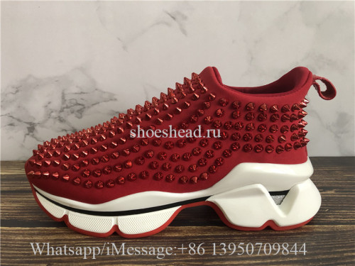 Christian Louboutin Spike Sock Donna Sneaker Red