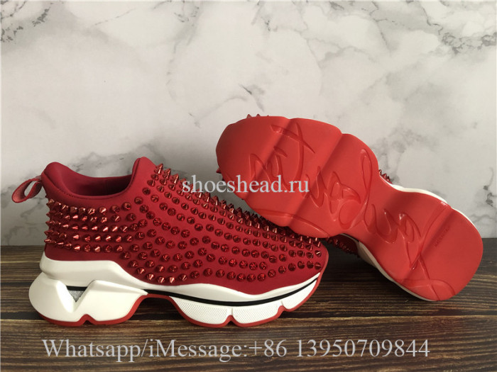 Christian Louboutin Spike Sock Donna Sneaker Red
