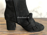 Gucci Black Suede GG Marmont Ankle Boots