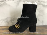 Gucci Black Suede GG Marmont Ankle Boots