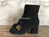 Gucci Black Suede GG Marmont Ankle Boots