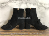 Gucci Black Suede GG Marmont Ankle Boots