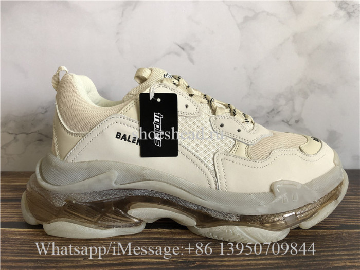 Balenciaga Triple S Clear Sole Trainer Champagne