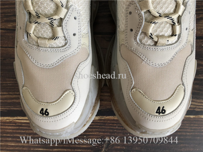 Balenciaga Triple S Clear Sole Trainer Champagne