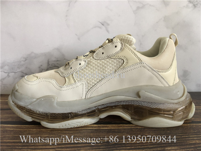Balenciaga Triple S Clear Sole Trainer Champagne