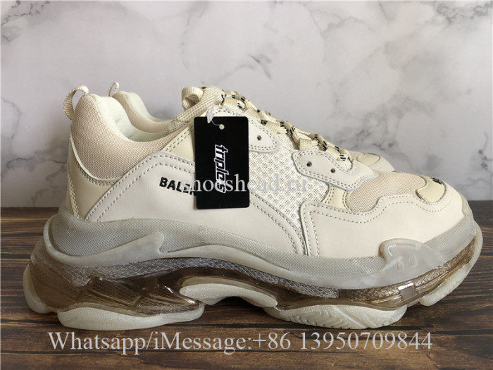Balenciaga Triple S Clear Sole Trainer Champagne